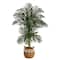 5ft. Artificial Double Stalk Golden Cane Palm Tree with Basket